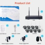 Kit NVR 5G seguridad 8 cámara IP de ALTA Gama 3.0 MP Wifi - Color  - Visión Nocturna exterior - Audio - SISTEMA inalám.